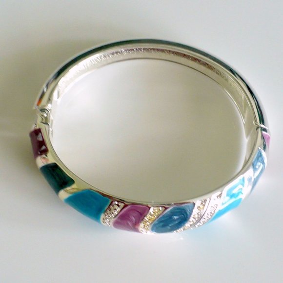 ❤️ Beautiful Cuff Bracelet Multi-Colored EnameL OS - Picture 6 of 6
